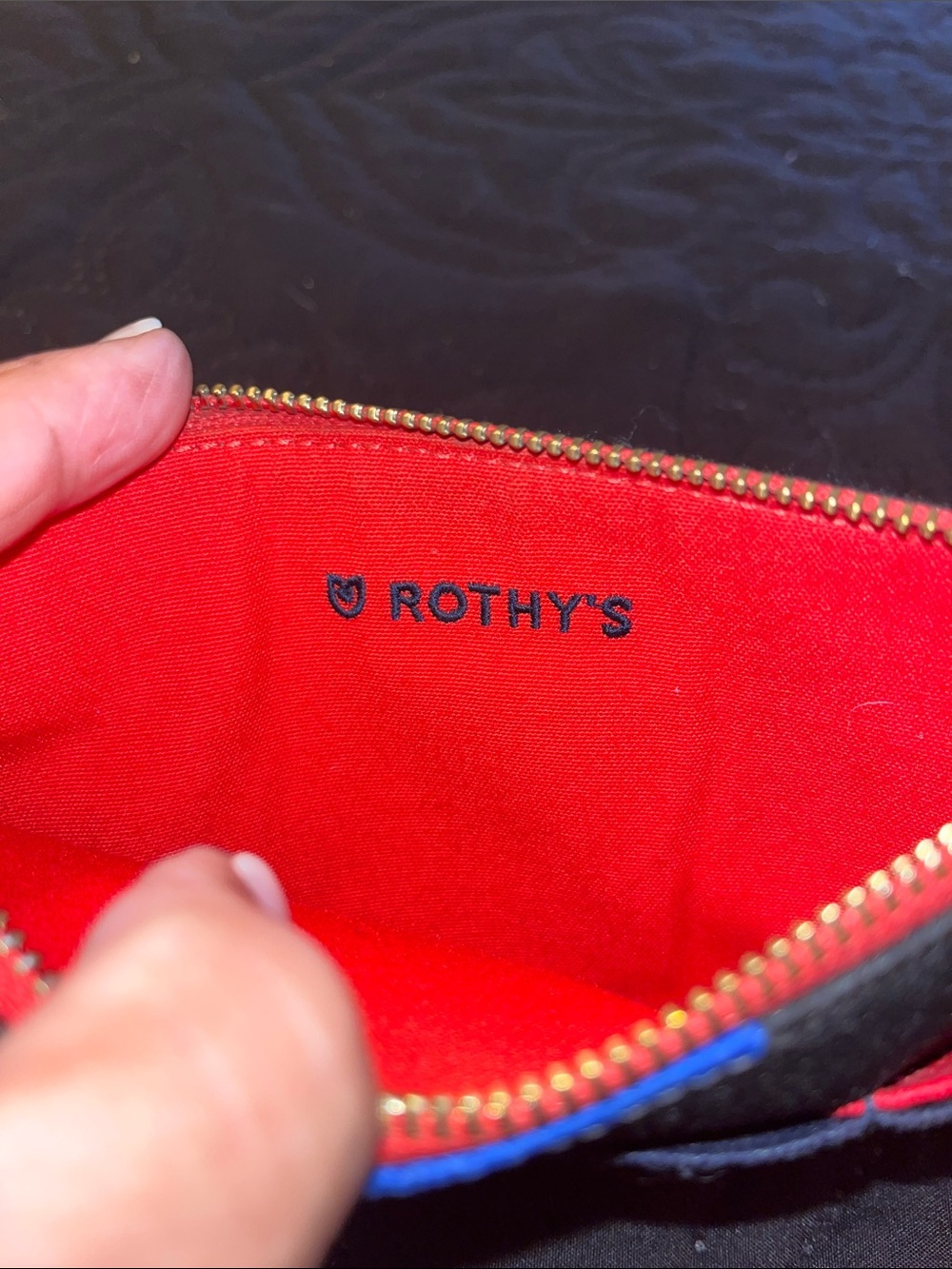 Rothy's Zip Pouch with Bright Red Interior